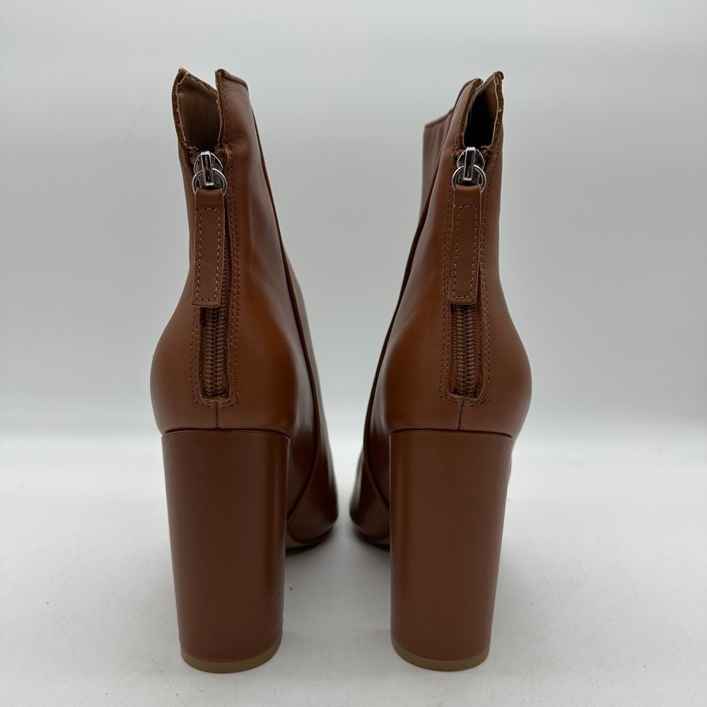 Steve Madden Womens 10 Trista TRIS02S1 Cognac Leather Ankle Block Heel Boots - Picture 7 of 12
